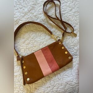 Hammitt Crossbody Bag in Brown and Pink with Gold Accents